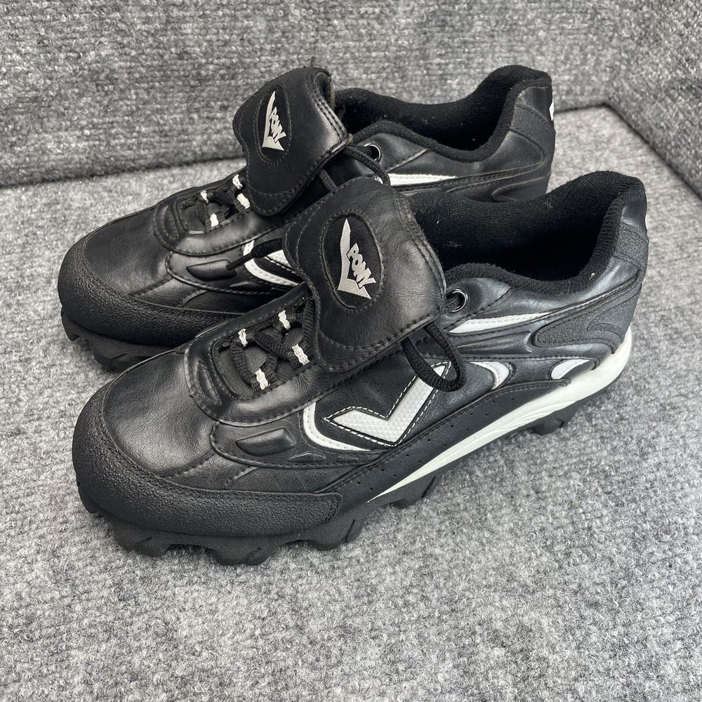 Pony Men's Cleats Size 7.5 Black & White Football Baseball Athletic Shoes